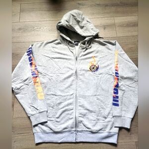 Insomniac Fire Ball grey  Zip-Up Hoodie Men’s Size  Large New
